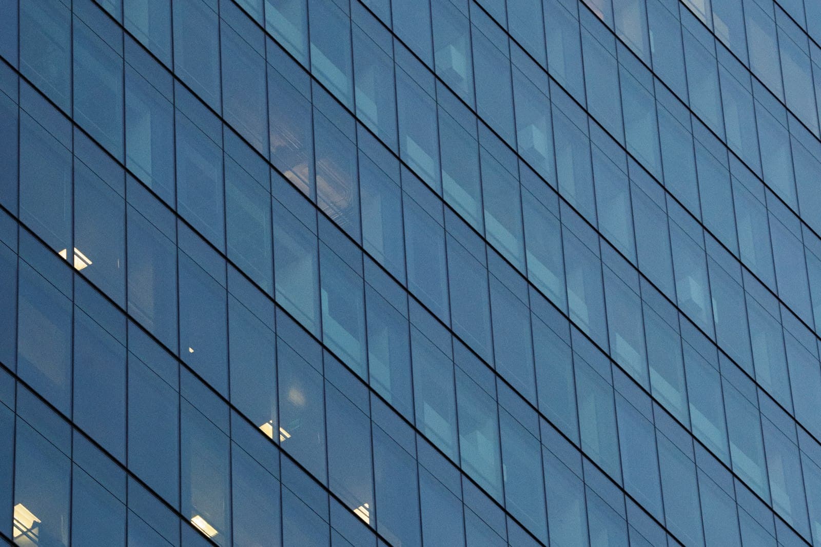 Glass facade of a contemporary building