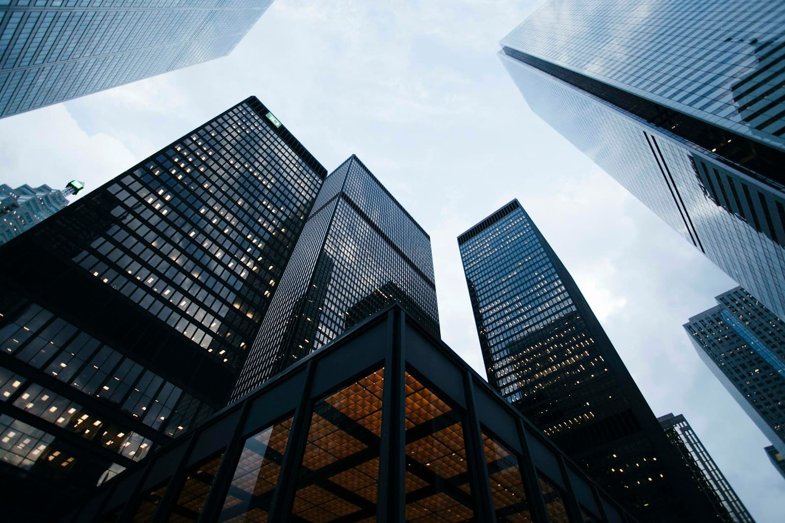 Facades of city buildings